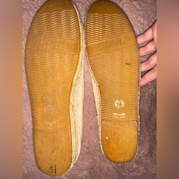 Soludos Women's cream Espadrilles flats 7.5 summer vacation beach - Picture 11 of 13